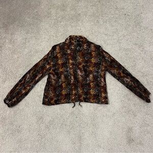 Fashion Nova Cropped Snake Print Blouse